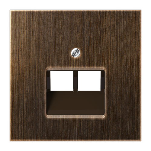 Накладка на розетку информационную JUNG LS METAL, античная латунь