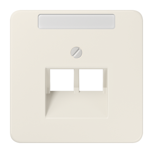 JUNG CD 500/CD plus Бежевая Накладка 2-ой наклонной ТЛФ/комп розетки с полем для надписи