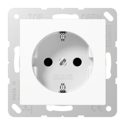 Розетка JUNG AS 500, скрытый монтаж, с заземлением, белый
