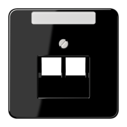 JUNG CD 500/CD plus Черная Накладка 2-ой наклонной ТЛФ/комп розетки с полем для надписи